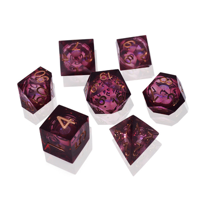 레드 플로우 샌드 액체 레진 다이스 세트 RPG DND COC 러닝 그룹