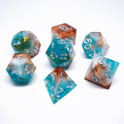 골드 포일 레진 다이스 세트 디지털 멀티 -페세티드 테이블 게임 #Rpg#Dnd#Coc