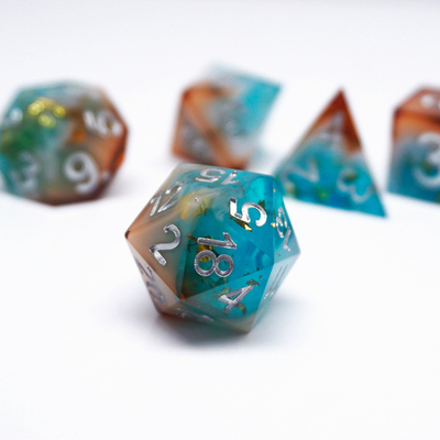 골드 포일 레진 다이스 세트 디지털 멀티 -페세티드 테이블 게임 #Rpg#Dnd#Coc