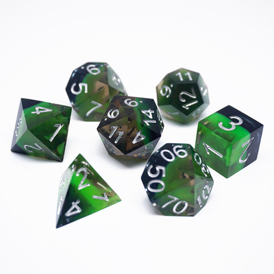 녹색 樹脂 디지털 다이스 세트 다면적 태블릿 게임 다이스#rpg#dnd#coc