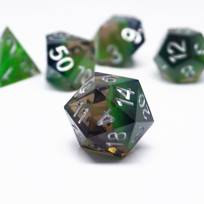 녹색 樹脂 디지털 다이스 세트 다면적 태블릿 게임 다이스#rpg#dnd#coc