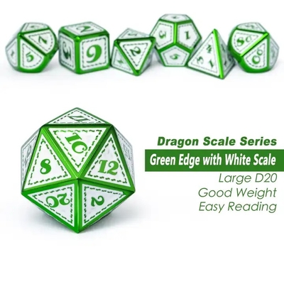 그린 드래곤 스케일 금속 다이스 세트 다면적 보드 게임 드래곤과 던전#Dnd#Coc