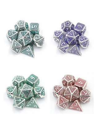수직 금속 다면 다이스 데스크톱 게임 Dnd Rpg Coc 동색