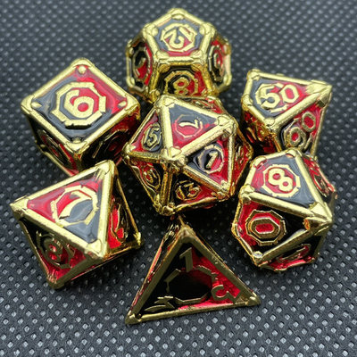 데스크톱 게임 메탈 멀티 페이스 RPG 다이스 세트 Dnd Coc 다중 색상