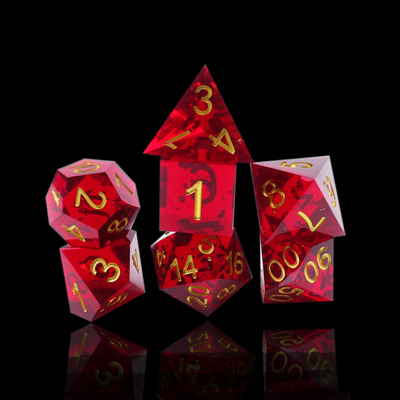 레드 그라마네트 자연 樹脂 dice set 데스크톱 게임 선호 마법 영역 모험 dnd dice