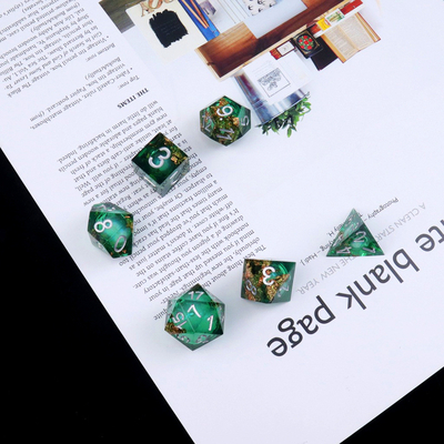 녹색 엽금 천연 樹脂 다면적 데스크톱 게임 Dice Border Gate