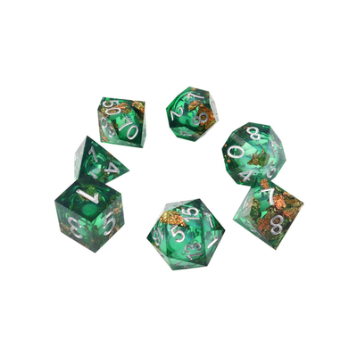 녹색 엽금 천연 樹脂 다면적 데스크톱 게임 Dice Border Gate