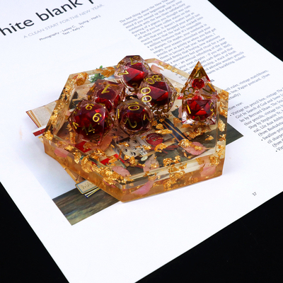 그라마트 사과 액체 자연 樹脂 다면적 태블릿 게임 dice set dnd dice