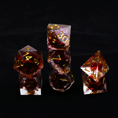 그라마트 사과 액체 자연 樹脂 다면적 태블릿 게임 dice set dnd dice
