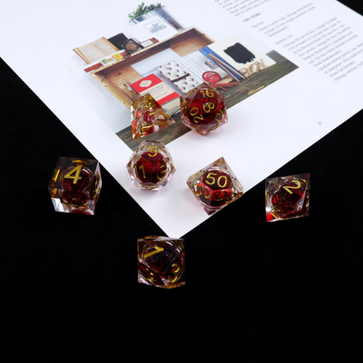 그라마트 사과 액체 자연 樹脂 다면적 태블릿 게임 dice set dnd dice