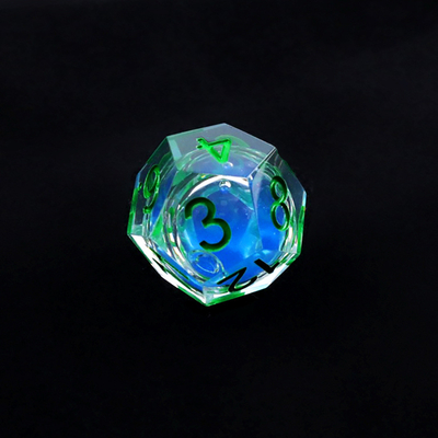 투명한 푸른 액체 천연 樹脂 데스크톱 게임 dice set dnd dice