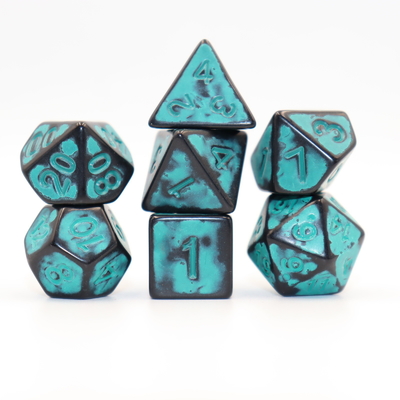 오래된 검은색 뒷면 빨간색 樹脂 캐릭터가 게임판 dice set dnd dice