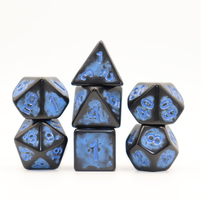 오래된 검은색 뒷면 빨간색 樹脂 캐릭터가 게임판 dice set dnd dice