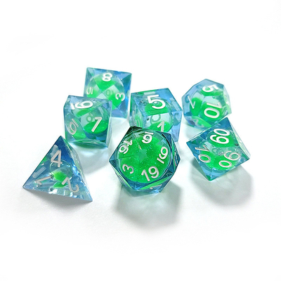 녹색 액체 흐르는 모래 樹脂 다중 누들레 태블릿 게임 dice set dnd dice