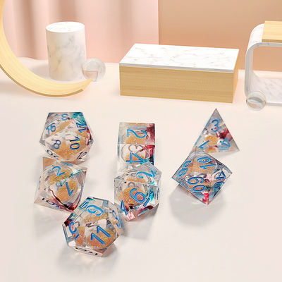 카키 액체 흐름 모래 樹脂 다중 누들레 태블릿 게임 dice set dnd dice