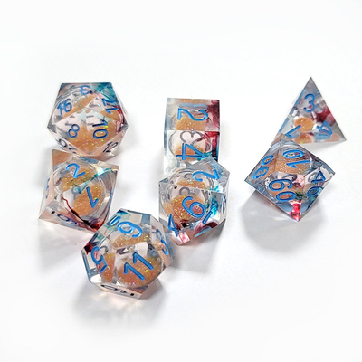 카키 액체 흐름 모래 樹脂 다중 누들레 태블릿 게임 dice set dnd dice