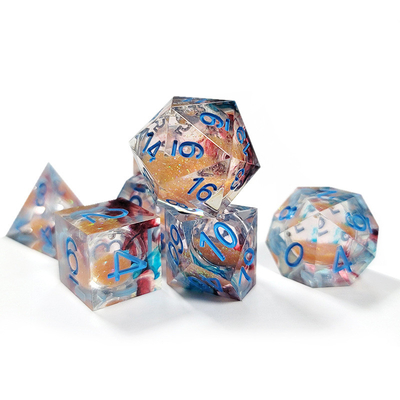 카키 액체 흐름 모래 樹脂 다중 누들레 태블릿 게임 dice set dnd dice