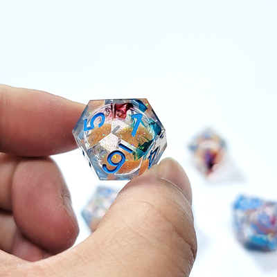 카키 액체 흐름 모래 樹脂 다중 누들레 태블릿 게임 dice set dnd dice