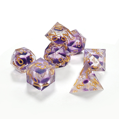 보라색 흐르는 모래 樹脂 다중 누들레 태블릿 게임 dice set dnd dice