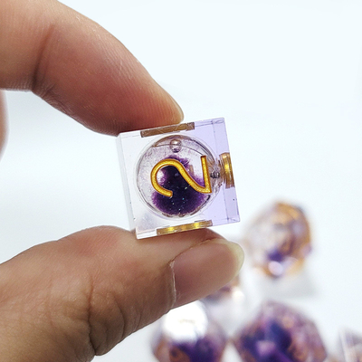 보라색 흐르는 모래 樹脂 다중 누들레 태블릿 게임 dice set dnd dice