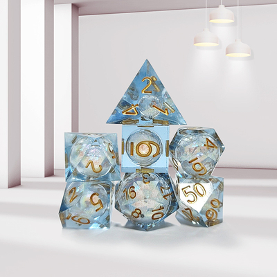 하얀 흐름 모래 樹脂 다중 누들레 태블릿 게임 dice set dnd dice