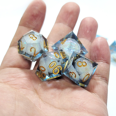 하얀 흐름 모래 樹脂 다중 누들레 태블릿 게임 dice set dnd dice
