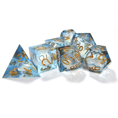 하얀 흐름 모래 樹脂 다중 누들레 태블릿 게임 dice set dnd dice