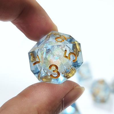 하얀 흐름 모래 樹脂 다중 누들레 태블릿 게임 dice set dnd dice