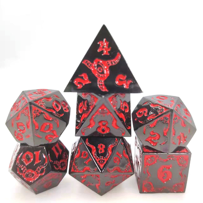 Devil's Eye 롤플레잉 금속 다면적 다이스 세트 TRPG COC DND
