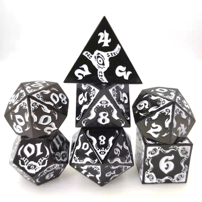 Devil's Eye 롤플레잉 금속 다면적 다이스 세트 TRPG COC DND