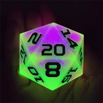 단일 20 면 빛나는 樹脂 게임 다이스 DND COC TRPG