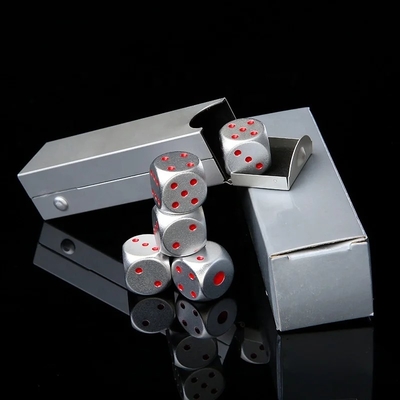 알루미늄 합금 dice 색상 휴대용 알루미늄 둥근 코너 카지노 KTV 도박 게임 사용자 정의 조각 dice 세트
