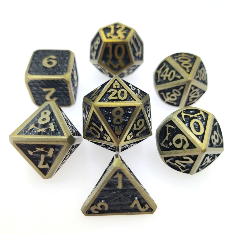 DND 또는 RPG 주사위용 주사위 세트 실용적인 도금 날카로운 화려한 금속