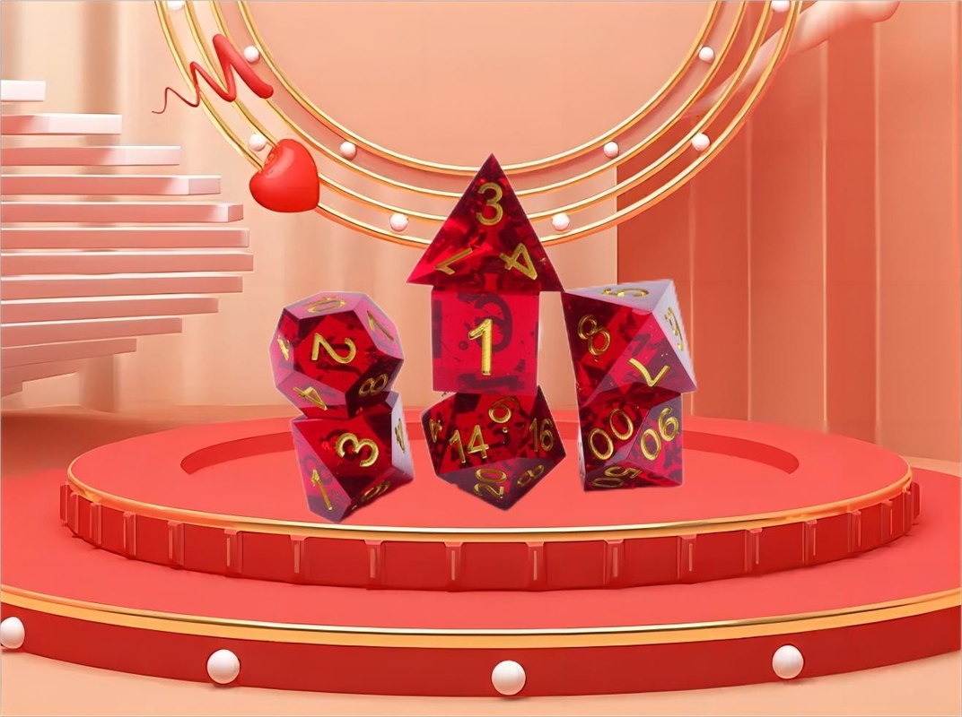 레드 그라마네트 자연 樹脂 dice set 데스크톱 게임 선호 마법 영역 모험 dnd dice