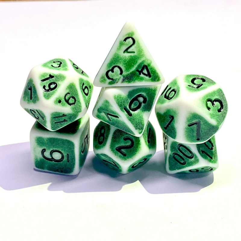 고대, 오래된 흰색 배경 색상 樹脂 dice 데스크톱 게임 세트 dnd dice